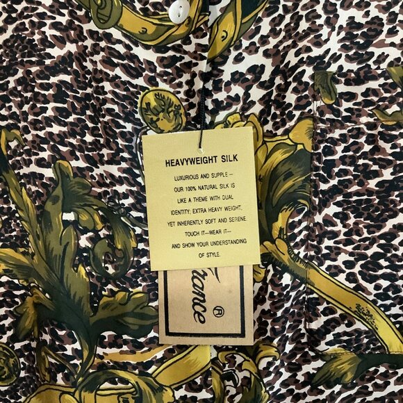 Vtg Cote De France Heavyweight 100% Silk Button-Up Blouse Women Size Small Anima - Picture 5 of 10